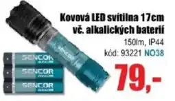 EVA Kovová LED svítilna 17cm vč. alkalických baterií 150lm, IP44 nabídka