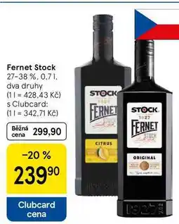 Tesco Fernet Stock 27-38 %, 0.7 l nabídka