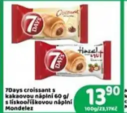 Brněnka 7Days croissant s kakaovou náplní 60 g/ slískooříškovou náplní nabídka