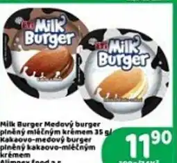 Brněnka Milk Burger Medový burger nabídka