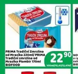 Brněnka PRIMA Tradiční Zmrzlina nabídka