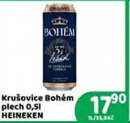 Brněnka Krušovice Bohém plech 0,51 HEINEKEN nabídka