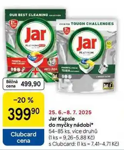 Tesco Jar Kapsle do myčky nádobí, 54-85 ks, více druhů nabídka