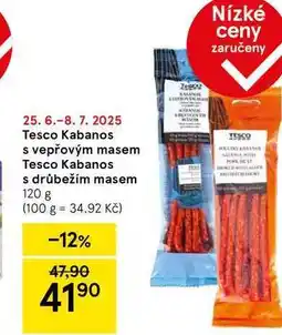 Tesco Tesco Kabanos s drůbežím masem, 120 g nabídka