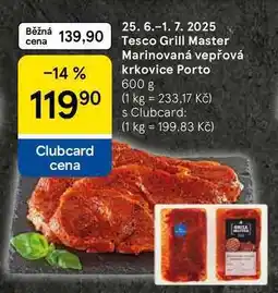 Tesco Tesco Grill Master Marinovaná vepřová krkovice Porto, 600 g nabídka