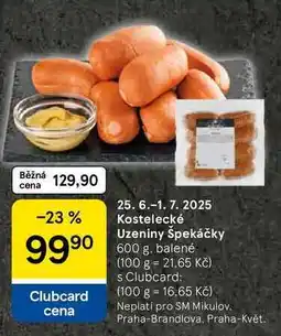 Tesco Kostelecké Uzeniny Špekáčky, 600 g, balené nabídka