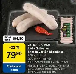 Tesco Láďa Grileman Echt bavoriš bílá klobása, 220 g, balená nabídka