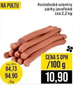 Jip Kostelecké uzeniny párky javořické nabídka