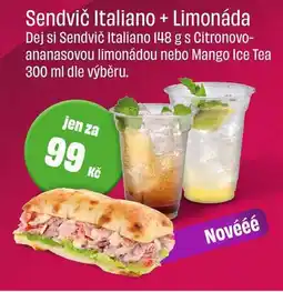 BonVeno Sendvič Italiano + Limonáda 300 ml nabídka