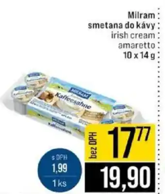 Jip Milram smetana do kávy irish cream amaretto nabídka