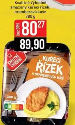 Jip Kvalitně Výhodně smažený kuřecí řízek, bramborová kaše nabídka