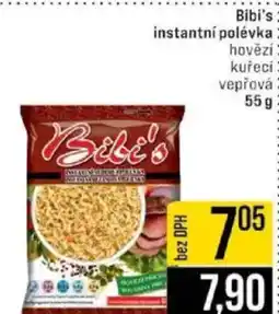 Jip Bibi's instantní polévka nabídka
