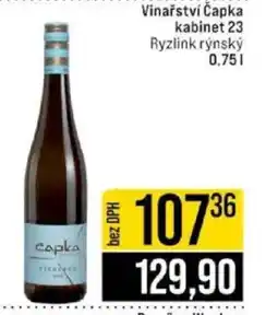 Jip Vinařství Čapka kabinet 23 Ryzlink rýnský nabídka