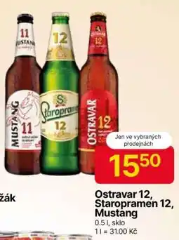 Hruška Ostravar 12, Staropramen 12, Mustang nabídka