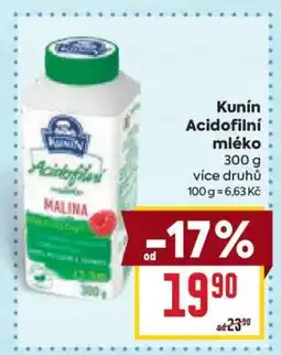 Billa Kunín Acidofilní mléko nabídka