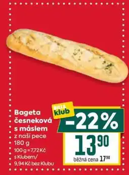 Billa Bageta česneková s máslem nabídka