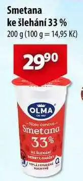 CBA Smetana ke šlehání 33%, 200 g nabídka