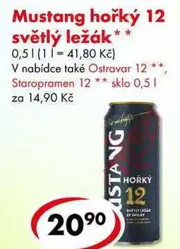 CBA Mustang hořký 12 světlý ležák, 0,5 l nabídka