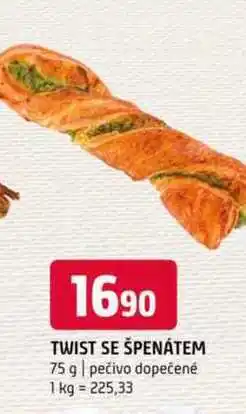 Terno Twist se špenátem 75 g pečivo dopečené nabídka