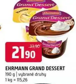 Terno Ehrmann grand dessert 190g, vybrané druhy nabídka