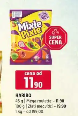 Terno Haribo 45 g Mega roulette 100 g Zlati medvídci nabídka