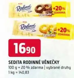 Terno Sedita Rodinné 100g+20% vybrané druhy nabídka