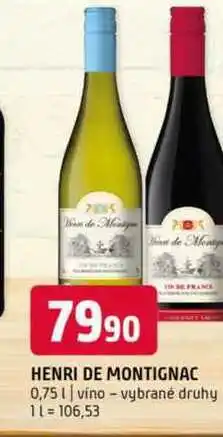 Terno Henri de montignac 0,75l vino vybrané druhy nabídka