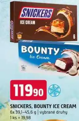 Terno Snickers bounty ice cream 6x 39,1-45,6 g vybrané druhy nabídka
