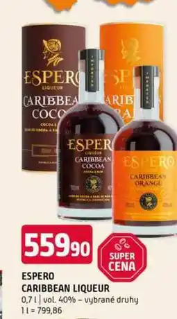 Terno Espero caribbean liqueur 0,7l vol. 40% vybrané druhy nabídka