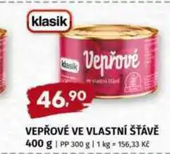 Terno Vepřové maso ve vlastní šťávě 400g nabídka