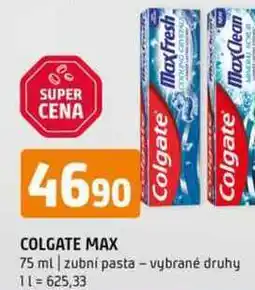 Terno Colgate Max 75 ml zubní pasta vybrané druhy nabídka