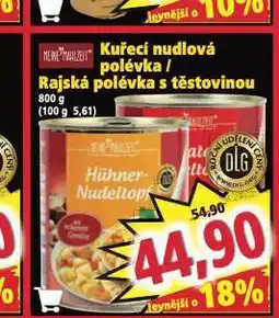 Norma Rajská polévka s těstovinou nabídka