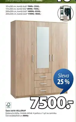 JYSK Šatní skříň VELLERUP nabídka