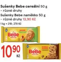 Žabka Sušenky Bebe cereální nabídka