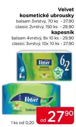 TOP drogerie Velvet kosmetické ubrousky nabídka