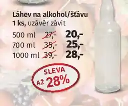 PRIOR Láhev na alkohol/šťávu 1 ks, uzávěr závit nabídka