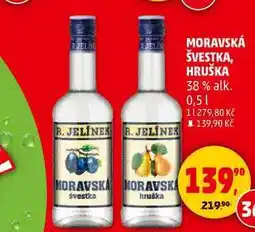 Penny Market MORAVSKÁ ŠVESTKA, HRUŠKA R. JELINEK 38% alk., 0,5 l nabídka