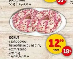 Penny Market DONUT s jahodovou, 69/75 g nabídka