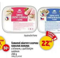 Penny Market ŠUNKOVÉ ZÁVITKY V ASPIKU KARLOVA KORUNA s křenem, 200 g nabídka