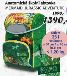 PRIOR Anatomická školní aktovka MERMAID, JURASSIC ADVENTURE nabídka