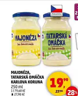Penny Market MAJONÉZA, TATARSKÁ OMÁČKA KARLOVA KORUNA, 250 ml nabídka