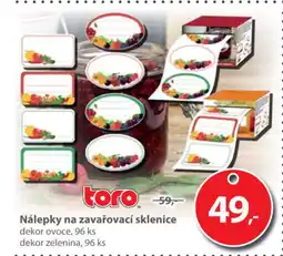 Kitos toro Nálepky na zavařovací sklenice nabídka