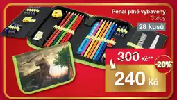 Penál plně vybavený 3 zipy 28 kusů