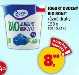 Penny Market JOGURT OVOCNÝ BIO BONI, různé druhy, 150 g nabídka