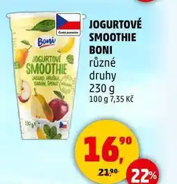 Penny Market JOGURTOVÉ SMOOTHIE BONI různé druhy, 230 g nabídka