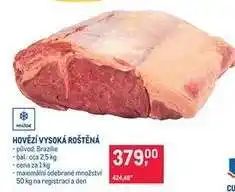 Makro Hovězí vysoká roštěná nabídka
