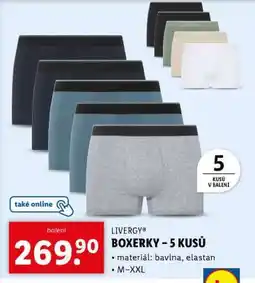 Lidl LIVERGY BOXERKY - 5 KUSŮ nabídka