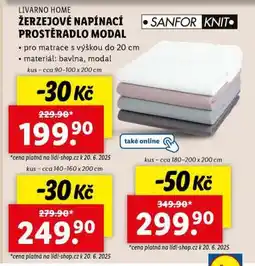 Lidl LIVARNO HOME ŽERZEJOVÉ NAPÍNACÍ PROSTĚRADLO MODAL nabídka