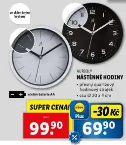 Lidl AURIOLⓇ NÁSTĚNNÉ HODINY nabídka