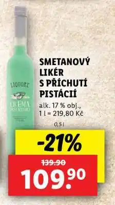 Lidl SMETANOVÝ LIKÉR S PŘÍCHUTÍ PISTÁCIÍ nabídka